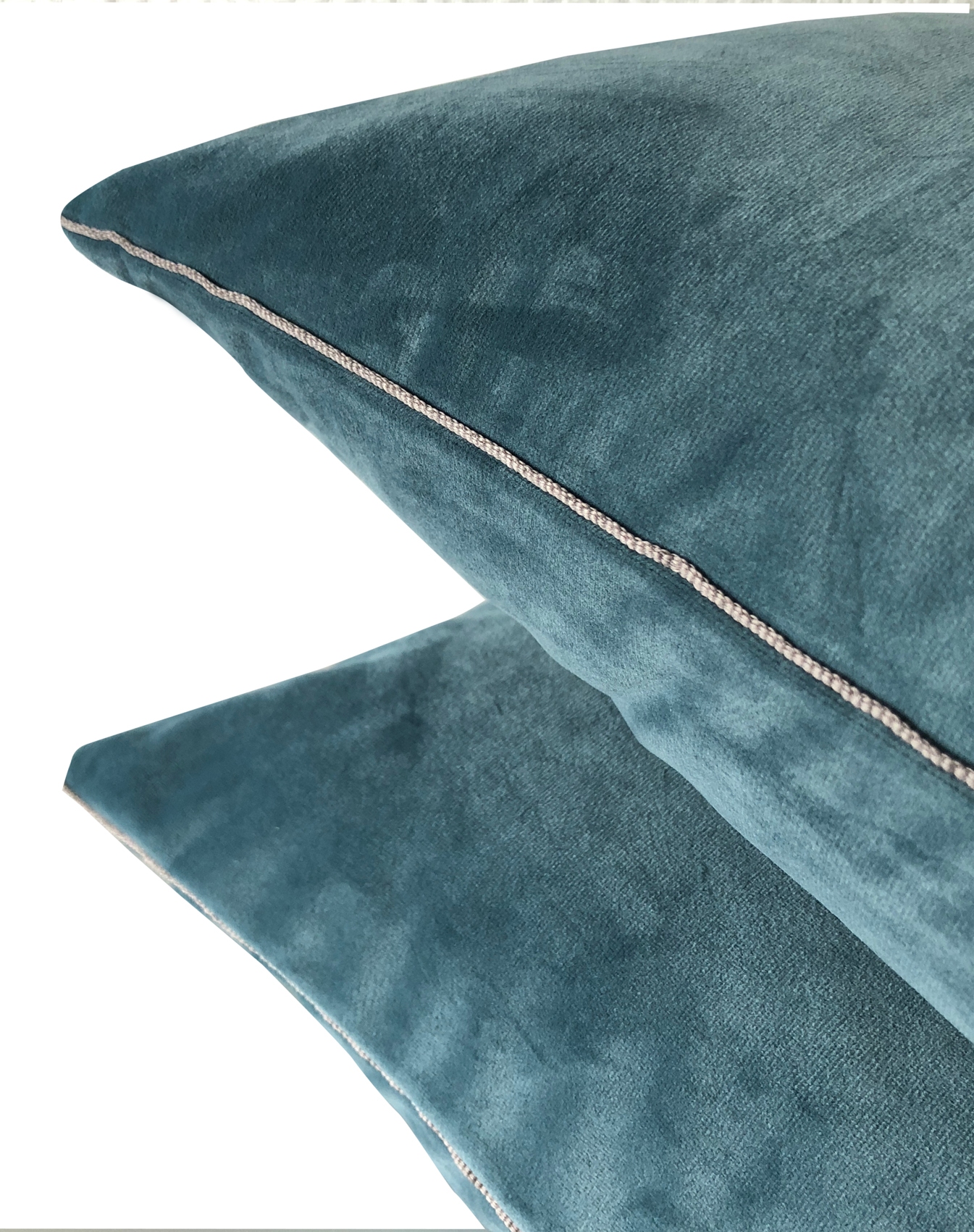 Kissenhülle Elegance Samt 60×35 blau Luxury Flourou Interior & Design petrol Art opal –