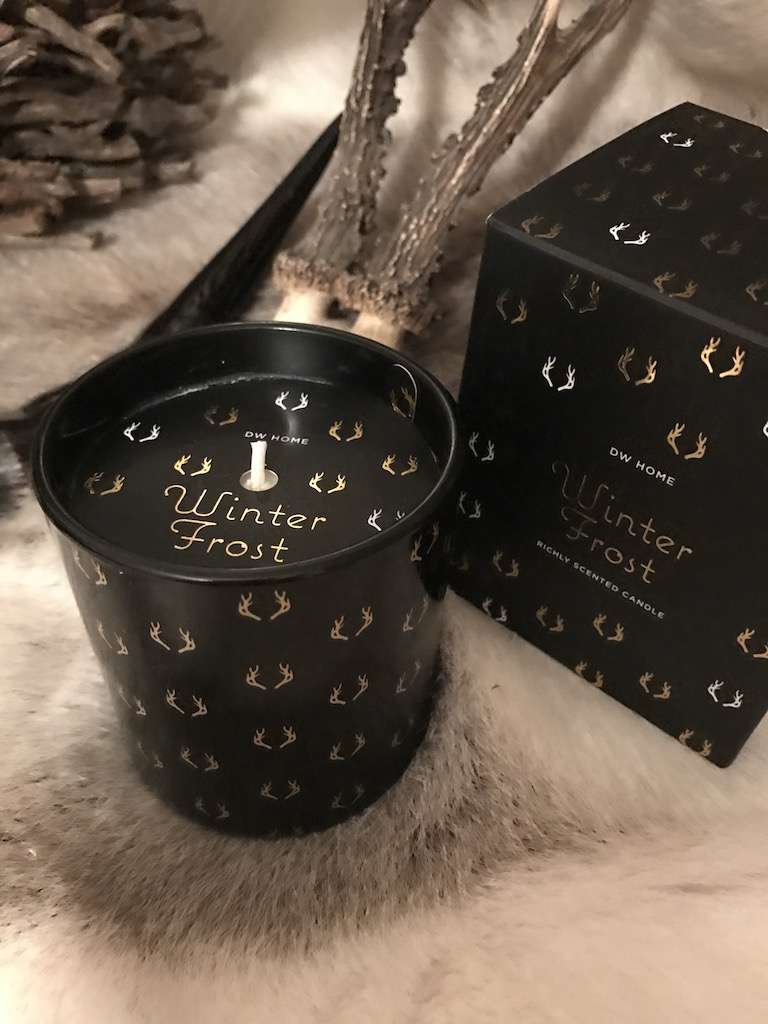 DUFTKERZE VON DW HOME KULTMARKE -WINTER FROST SCHWARZES GLAS MIT GESCHENKBOX