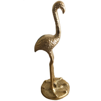 Dekofigur Flamingo in silber bronze Aluminium Metall 38 cm