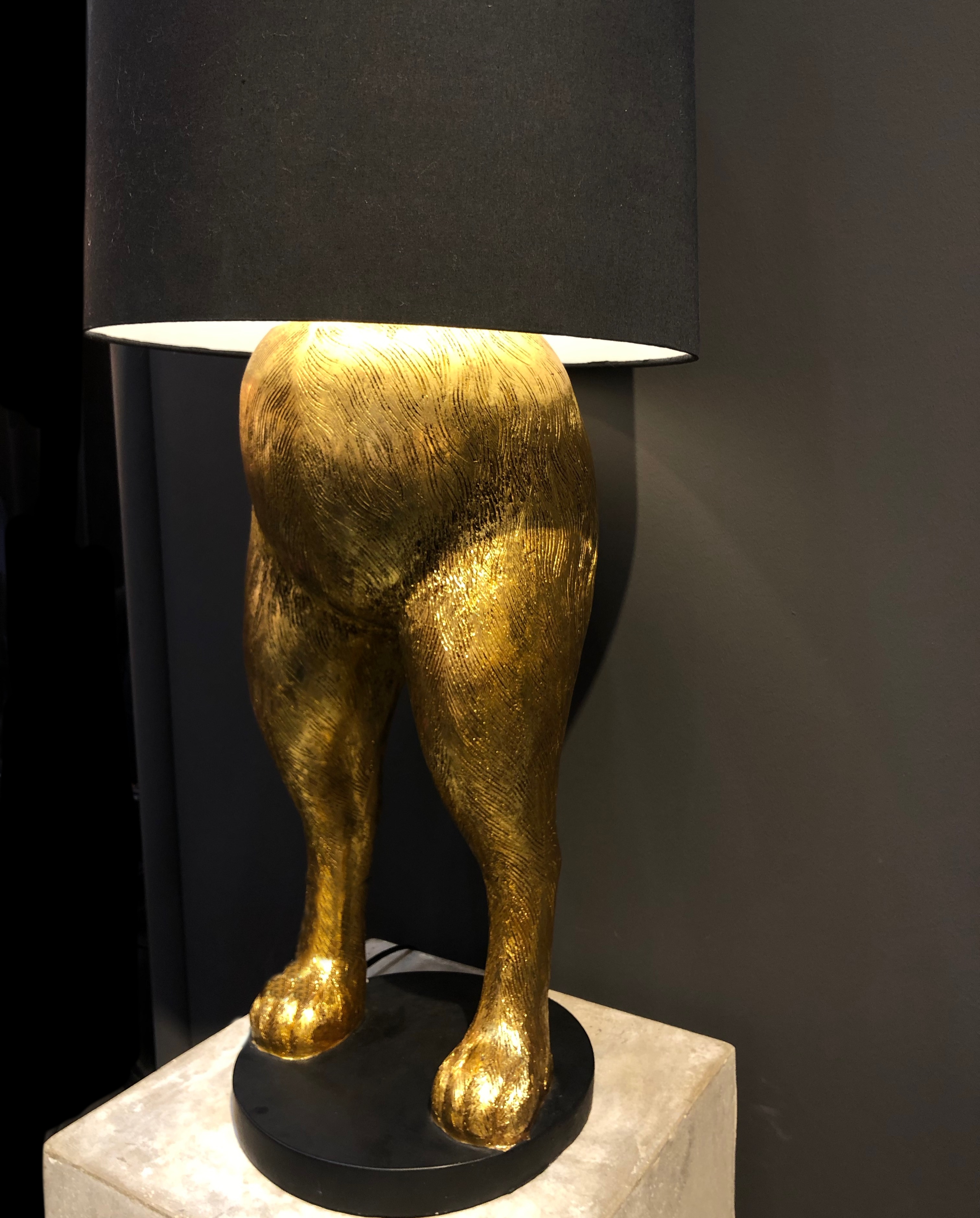 Luxus Edle Extravagante Stehlampe Hase Gold Schwarz Rabbit 115 Cm Groß – Flourou Luxury