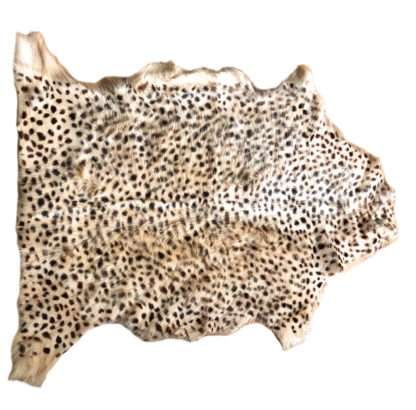 Ziegenfell echt Fell Teppich Tierfell Leopard Look Animal Print Leopard bedruckt echtes Fell Ziegenfell bedruckt Safari Dschungel Stil Motiv Leopard Löwe Gepard