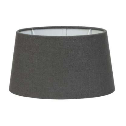 Lampenschirm dunkel grau Stoff Textil Livigno Leber Light and Living oval 30x25x16 cm
