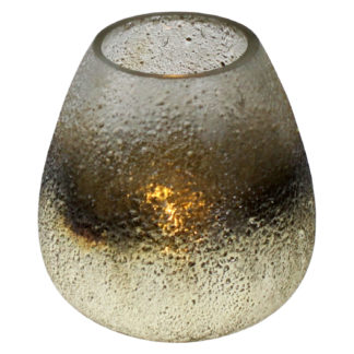 Teelicht silber Quarz Bonze aus Glas bauchig rund 14 cm hoch sehr edles Licht weihnachten Licht silber glas schimmernd