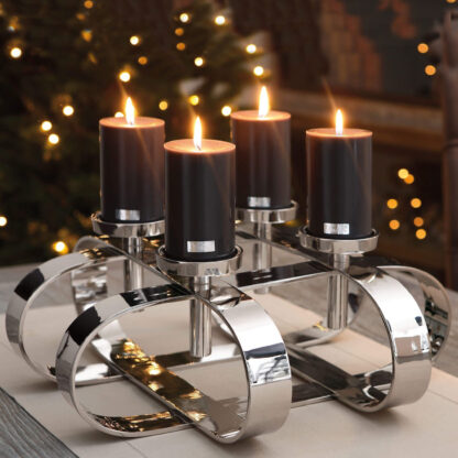 Adventskranz silber Metall rund 4flammig Gorden von Fink edel luxuriös Kerzenhalter Kerzenleuchter Weihnachten Weihnachtskranz