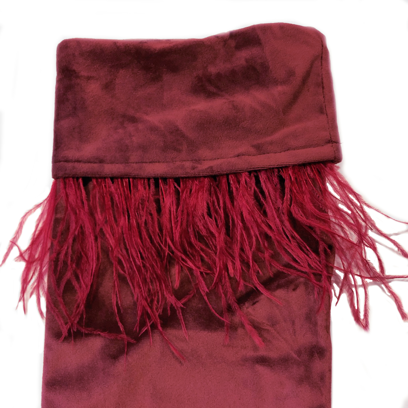 Nikolausstiefel Weihnachtsteifel Dekohänger Socke Weihnachtsstrumpf Samt in rosa taupe beige rot Bordeauxrot mit echten Federn Samtstiefel Samt Weihnachtsstiefel Kaminstiefel Samt Aufhänger Stiefel Nikolaus, Santa Claus Weihnachten Kamin