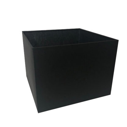 Lampenschirm schwarz quadratisch 15x25x19 aus Chintz-Stoff edel in Schwarz rechteckig