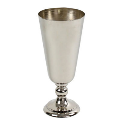 Pokalvase Vase auf Fuß Blumenvase silber Aluminium Kelchvase in zwei Größen silber Blumen Vase Pokal Vase Amphore