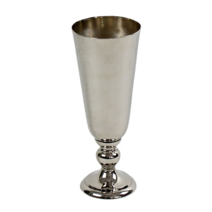 Pokalvase Vase auf Fuß Blumenvase silber Aluminium Kelchvase in zwei Größen silber Blumen Vase Pokal Vase Amphore