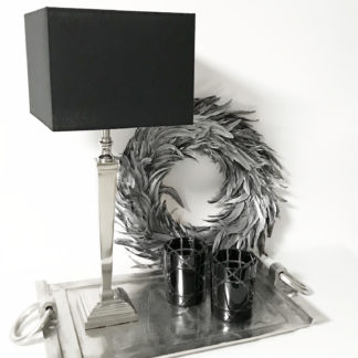 Lampe Lampenfuß XL Modern Silber Metall Quadratisch Colmore 62 cm 