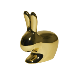 Qeeboo rabbit chair baby Kinderstuhl Hasenstuhl Hase in gold Osterhase Stuhl von Stefano Giovannoni