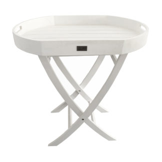BEISTELLTISCH Tablett-Tisch weiß Servier-Tisch weiß klappbar Butler-Tisch Beistelltisch mit abnehmbarem Tablett Shabby chic Landhaus SOMMERTABLETT SYLT-STYLE SOMMER