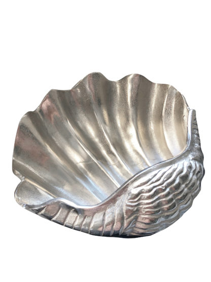 Schale Muschel-Form silber Aluminium Metall Maritim Sommer Dekoration Meerestiere Muschel-Figur Muschel Schale Meer