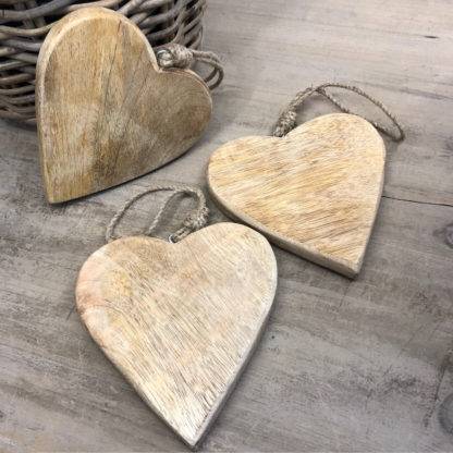 Herz Aufhänger Holz Shabby chic Herz Hänger Holz beige natur ein Herz schenken Liebe Herz Deko-Artikel Holzherz Herz