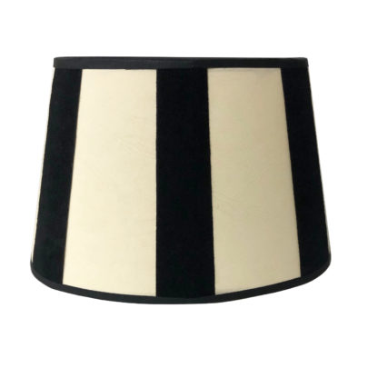 Lampenschirm oval schwarz beige gestreift Stoff Samt oval edel schwarz weiß gestreift 20 cm Licht klassisch modern