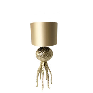 Tischlampe gold Oktopus Tarantel gold in Oktopus Motiv Lampenschirm Monaco gold Luxus Lampe Light and Living