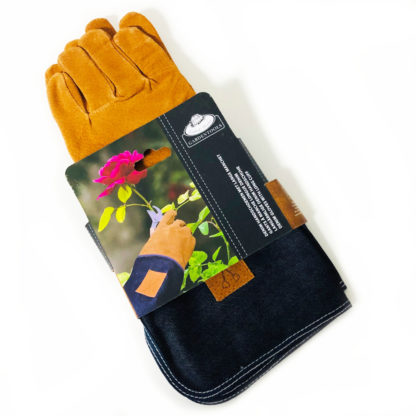 Gartenhandschuhe Leder und Demin Jeans blau Rosenhandschuhe Damen lang robuste Gartenhandschuhe Lederhandschuhe Gartenarbeit esschert Design