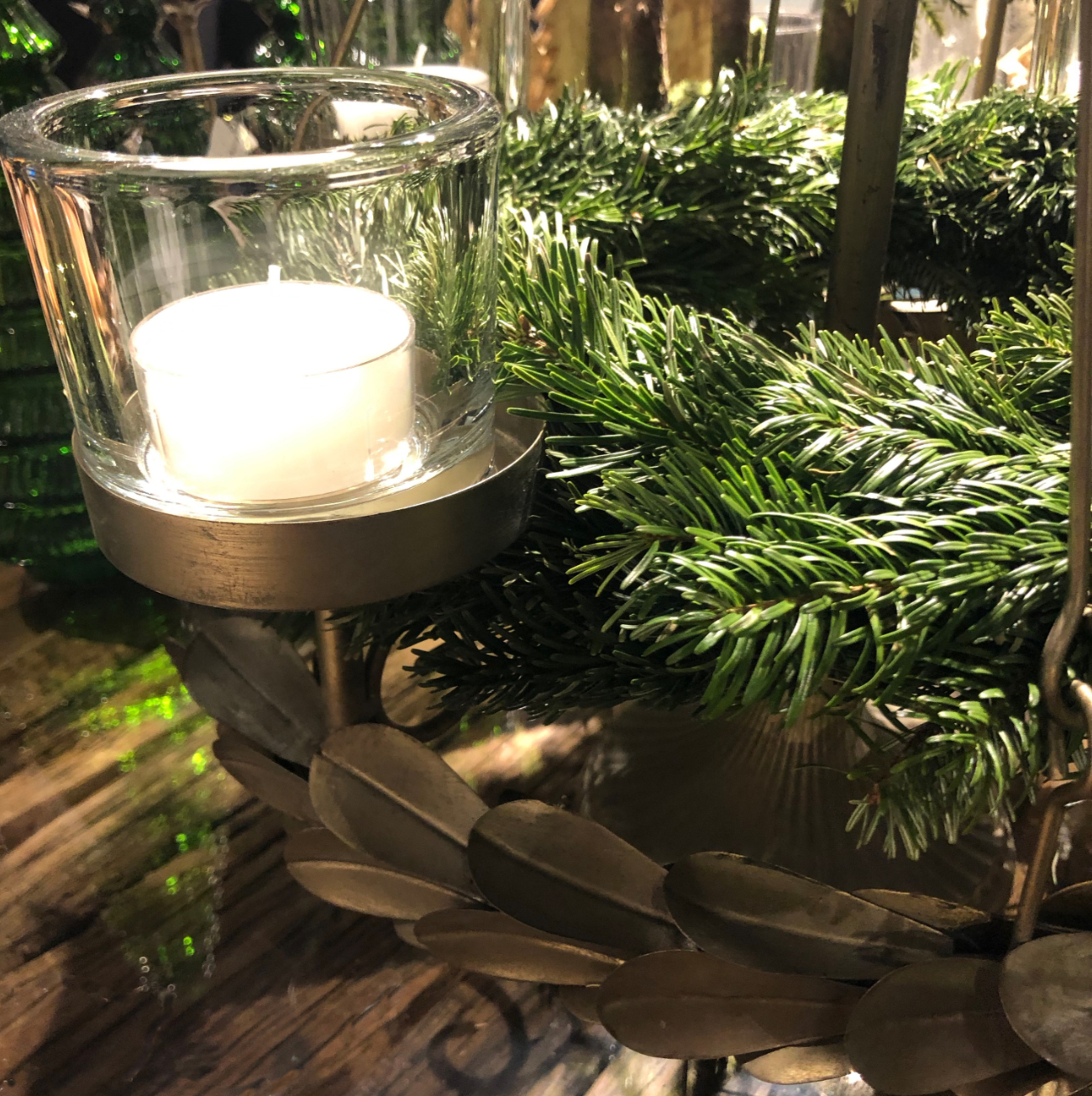 Kerzenhalter Alu silber Metall edel Weihnachtsbaum xl Adventskranz Teelicht-