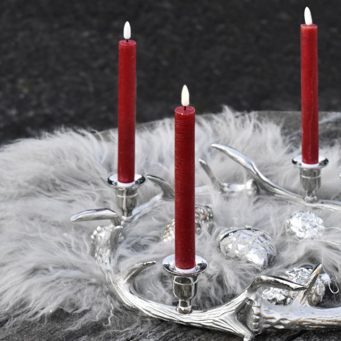 Adventskranz Hirschgeweih silber Metall 45 Luxury Flourou cm – Art für & Design Kerzenhalter rund Interior 4 Kerzen