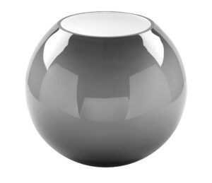 Fink Glasvase Moon grau opal rund bauchige Vase 25 und 20 cm edle Vase Fink Blumenvase Blumentopf Glas grau