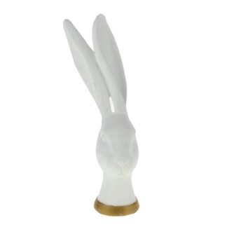 Hase Osterhase Hasenbüste weiß gold mit wehenden Ohren Wind ears chic XL 30 cm Osterdekoration Ostern Frühling