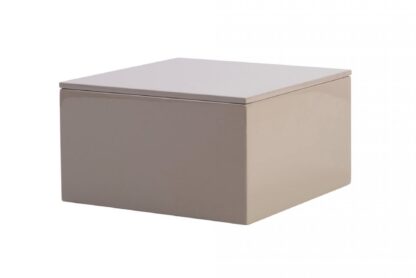 Spa Box mit Deckel taupe sandstone Box aus Lack für Badezimmer oder Schmuck Bad-Utensilien Schmuckbox quadratisch Bad Flur Schlafzimmer Box
