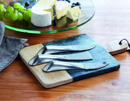 Käsemesser 3 tlg silber Edelstahl in schwarzer box von Philippi Käse Tafel Küchenmesser