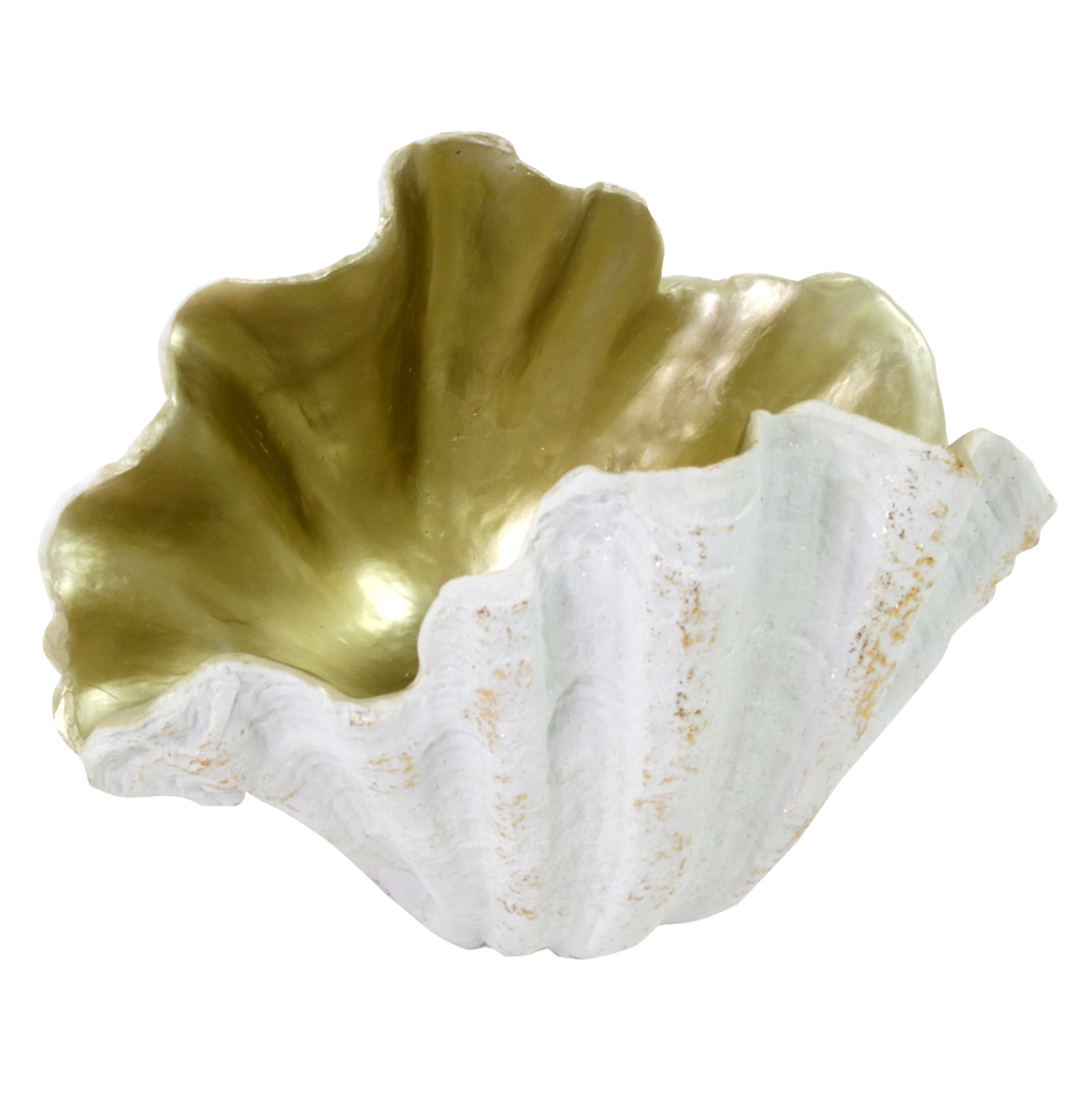 Deko-Schale Muschel weiß gold 32 Interior & Flourou Design – Art Luxury cm
