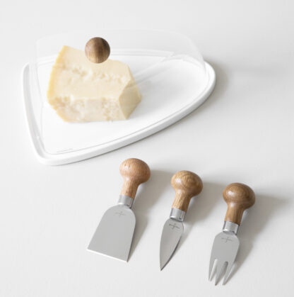 Käsemesser 3 tlg silber Edelstahl mit Holzgriff Käsetafel Küchenhelfer Set Käse Tafel