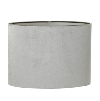 Lampenschirm zinc taupe oval schmal Velours Samt 30x30x25 cm von Light & Living