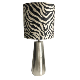 Tischlampe Zebra Lampenfuß silber light gold Lampenschirm Zebra schwarz beige gold Luxus Lampe