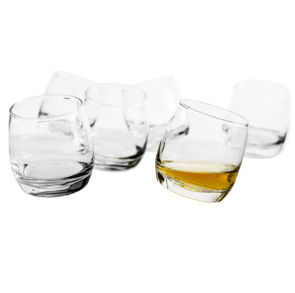 Whisky Glas Set 6 tlg rocking Bar abgerundeter Boden Set in Geschenkbox Bar-Utensilien von Sagaform