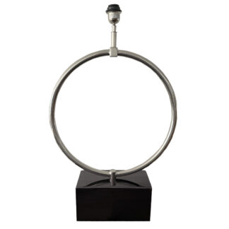 Lampenfuß Kreisrund Kreis Form auf Fuß schwarz Tischlampe Luxus Licht Dekoration