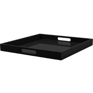 Lacktablett schwarz Tablett Lack Klavierlack schwarz Serviertablett Dekotablett schwarz Hochglanz 40 cm quadratisch