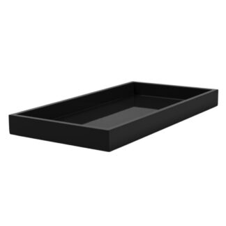 Lacktablett schwarz Tablett Lack Klavierlack schwarz Serviertablett Dekotablett schwarz länglich 40x21 cm