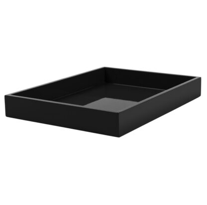 Lacktablett schwarz Tablett Lack Klavierlack schwarz Serviertablett Dekotablett schwarz länglich 40x29 cm quadratisch