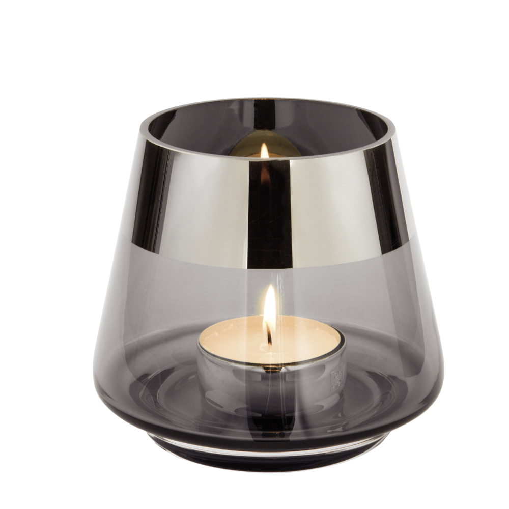 Verschieden Fink Teelichthalter Luxury & Interior – cm 11 Flourou Jona grau Platinrand Art smoke Design mit