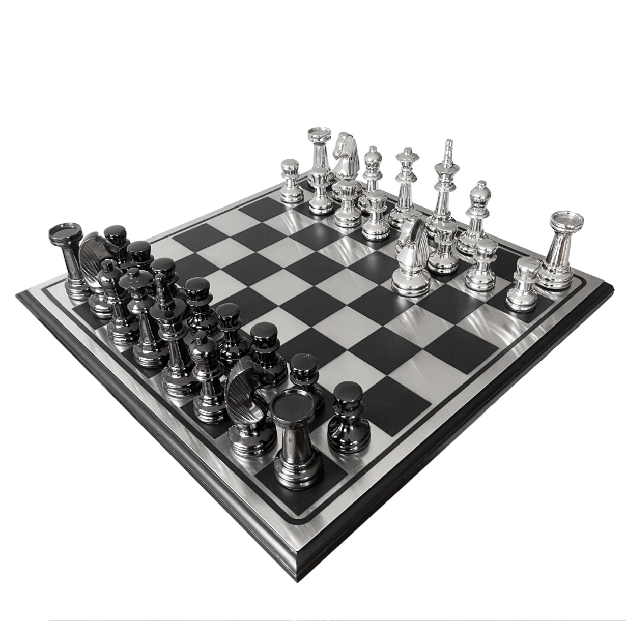 Schach Spiel aus Massivholz inkl. Schachfiguren 28,5 x 28,5 cm