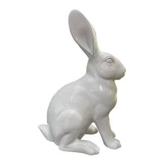 Osterhase Deko Hase weiss sitzend edel Osterdekoration 40 cm Ostern Rabbit
