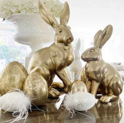 Osterhase Deko Hase gold sitzend edel Osterdekoration gold 40 cm UND 60 CM XL Ostern Rabbit