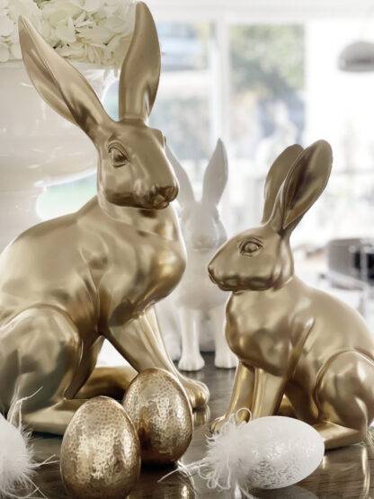 Osterhase Deko Hase gold sitzend edel Osterdekoration gold 40 cm UND 60 CM XL Ostern Rabbit