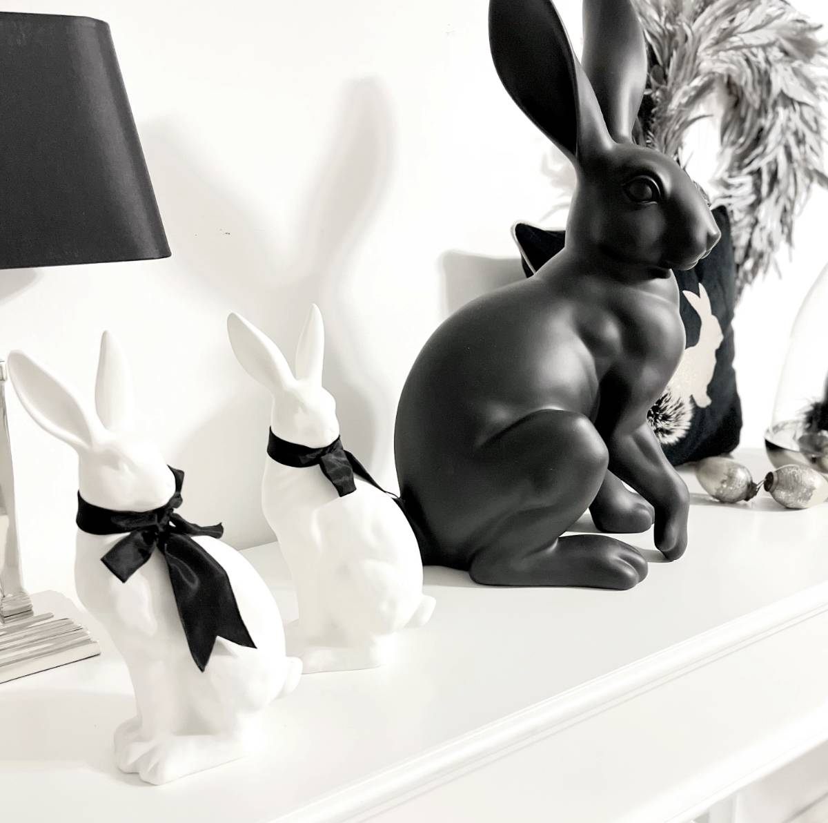– Keramik Flourou Osterhase Luxury & 30 Deko-Hase weiß Art cm Design sitzend Interior