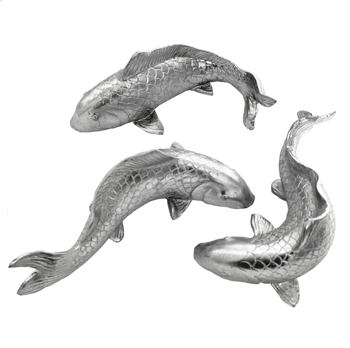Deko Figur Fisch Koi Karpfen Fischfigur H 13 cm Teichfigur für Wasserbereiche 