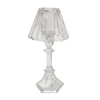 Kerzenhalter Glas mit Lampenschirm Kerzenständer aus Glas Teelicht-Lampe aus Glas edel Kerzenschein