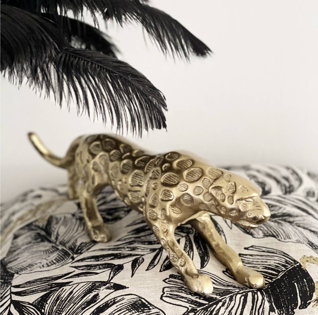 Dekofigur Leopard gold bronze cm – Luxury 41 Design Art Interior & Flourou