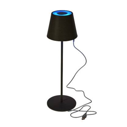 LED Tischleuchte schwarz Farbwechsel mit Dimmfunktion per Touchsensor Tischlampe ohne Kabel mit USB-Ladekabel Licht für Innen und Außenbereich Sommerlampe für den Außenbereich