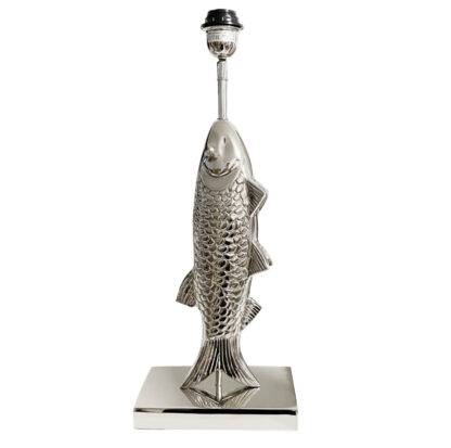 Lampenfuß Fisch silber Metall Fisch Motiv Lampenfuß Sommer Lampe Maritim mediterran Dekoration Sommer Mittelmeer Sylt Style