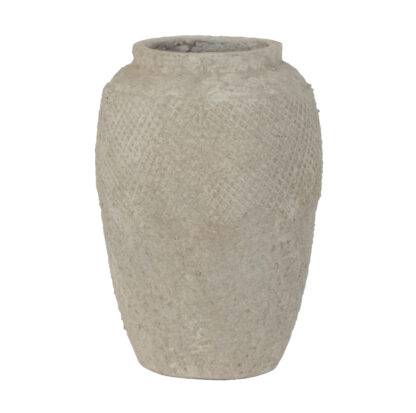 Vase Keramik Zement Beton Topf Keramikvase antik grau beige Landhaus Vase Sommervase shabby chic Sylt style