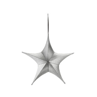 Stern Aufhänger Stoff silber Glossy Falt-Stern mit Reisverschluß Weihnachtsdekoration Weihnachtsschmuck Musthave