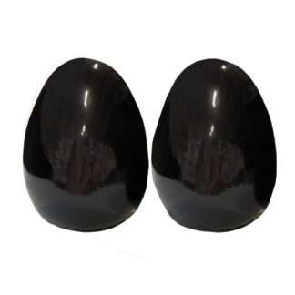 Deko-Ei schwarz glasiert Osterei schwarz Porzellan Dolomit edel Ostern Osterdekoration Ostereier schwarz