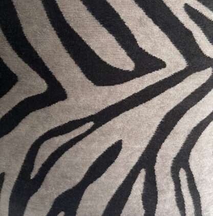 Lampenschirm Zebra schwarz beige taupe Samt Velours oval